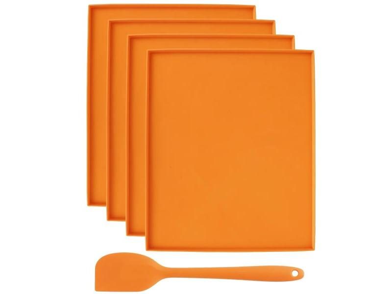 4PCS Silicone Dehydrator Sheets Dehydrator Mats With Edge For Fruit Leather Carousel 1