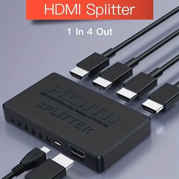 HDMI SPLITTER 1 IN & 4 OUT , AUDIO & VIDEO DISTRIBUTOR Carousel 2