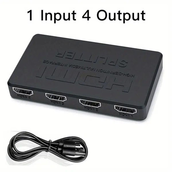 HDMI SPLITTER 1 IN & 4 OUT , AUDIO & VIDEO DISTRIBUTOR Carousel 1