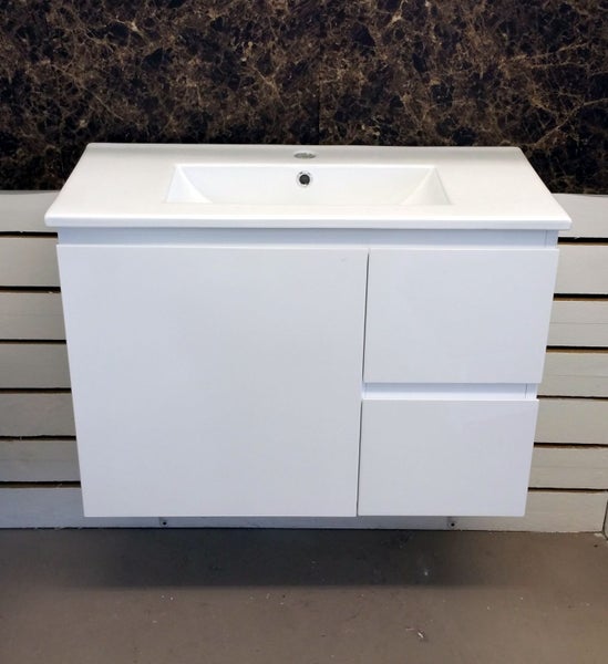 Slim 750mm Ultra-thin Ceramic basin wall hung Vanity Carousel 1