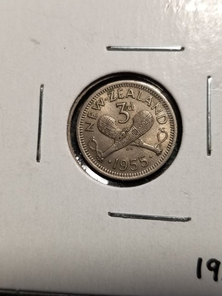 NZ - 3P (1955) 2 Dots Variety (EF) Carousel 1
