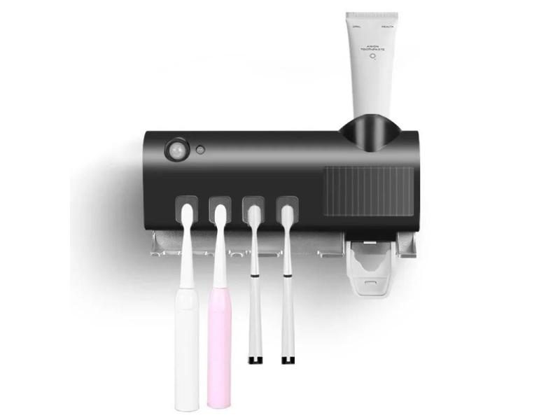1pc Wall Mount Toothpaste Squeezer Toothbrush Holder Storage Rack Carousel 2