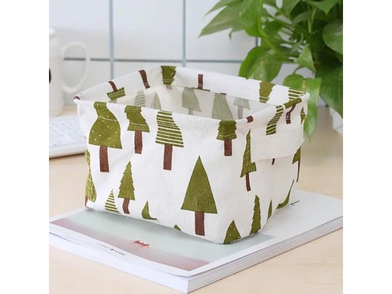 Foldable Storage Box Dormitory Sundries Storage Box Household Cotton Linen Carousel 1