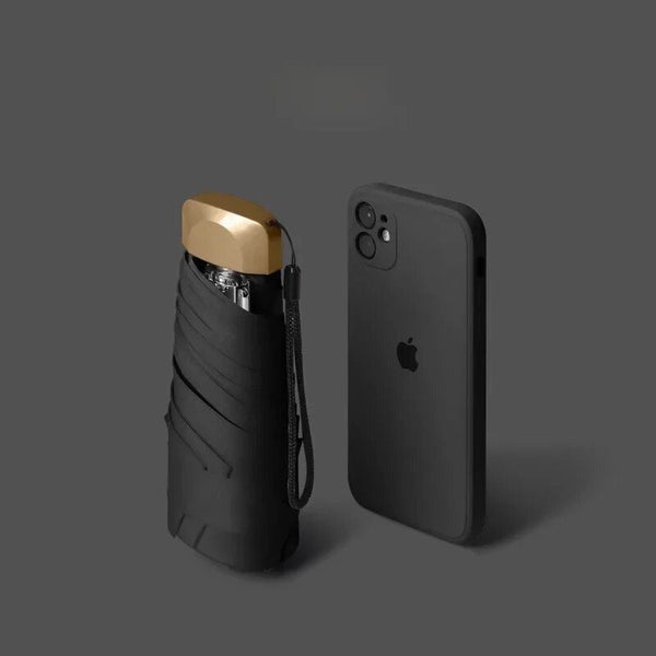 Mini Portable Women's Umbrella Uv Flat Five Fold Sunshade Sun Carousel 1