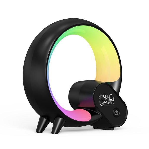 Bedside Lamp Dimmable LED Night Light Wake Up Light Bluetooth Speaker Black Carousel 1