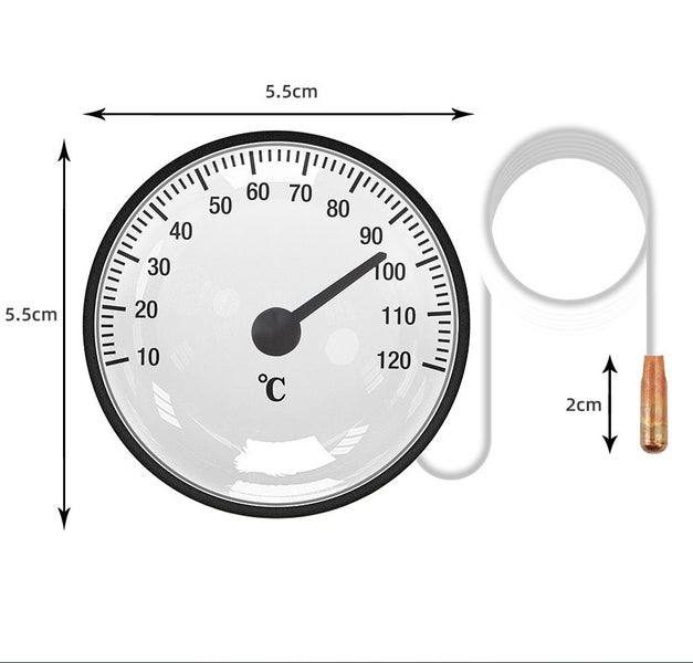 Thermometer with Probe 0?a-120?a Pointer Liquid Expansion Type Water Thermometer Carousel 4