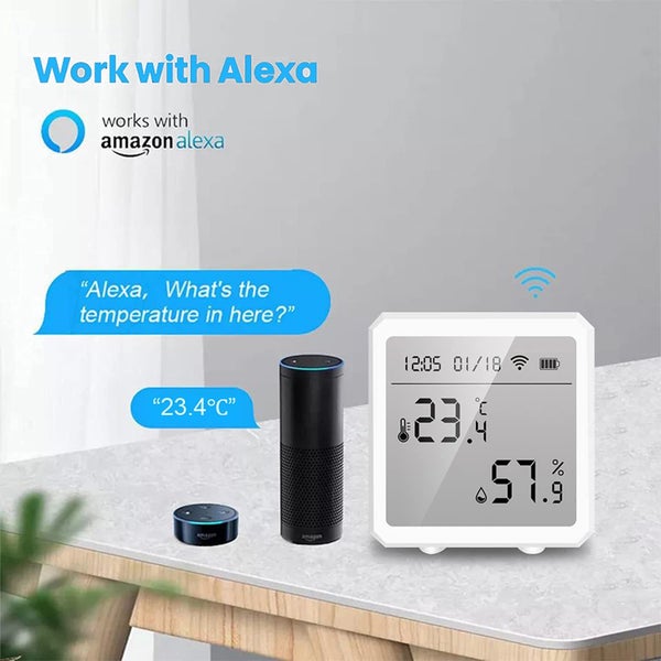 Tuya WiFi Temperature Humidity Sensor Indoor Hygrometer Thermometer White Carousel 2