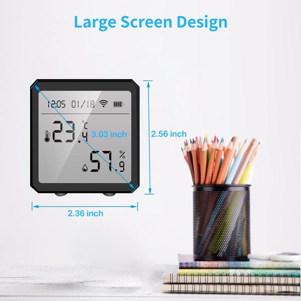 Tuya WiFi Temperature Humidity Sensor Indoor Hygrometer Thermometer Black Carousel 7
