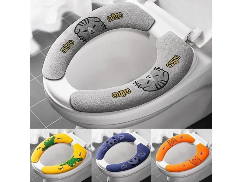 Cartoon Winter Warm Toilet Seat Cover Mat Bathroom Toilet Pad Cushion Thicker Carousel 2