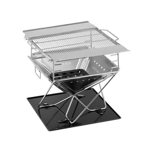 Brand New Portable Fire Pit Large Folding Stainless Steel BBQ Grill Outdoor Carousel 11