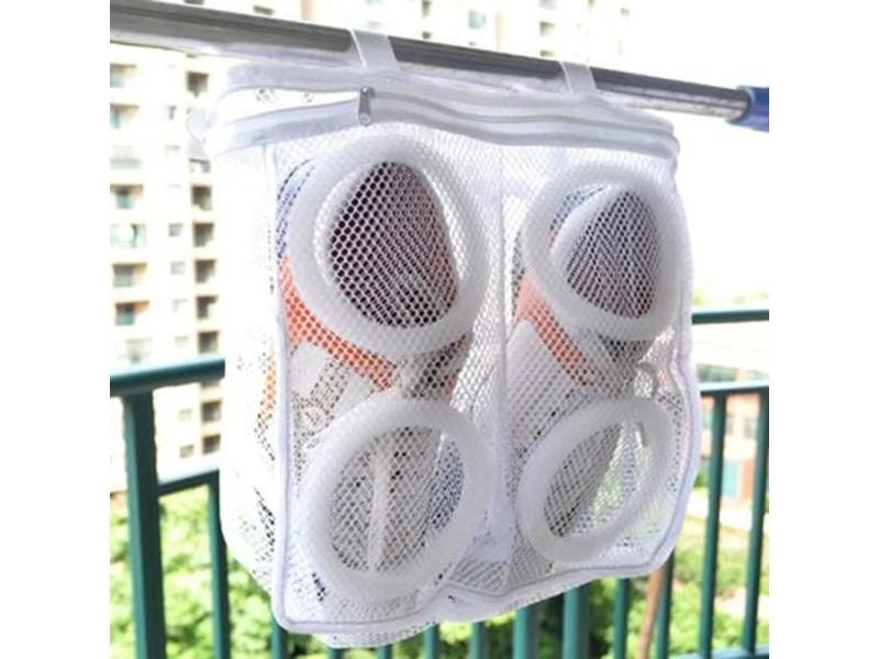 Mesh Washing Machine Shoes Bag Anti-deformation Zipper Laundry Travel Storage Carousel 2