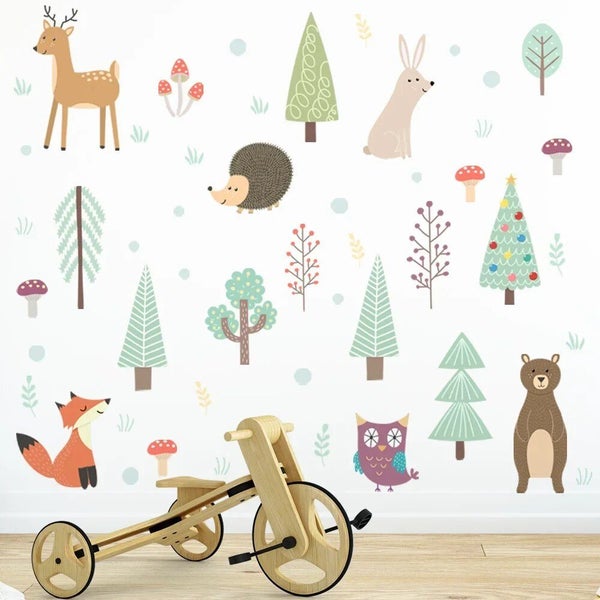 Cartoon Wall Stickers Animal Wall Art Stickers Switch Decorative For Carousel 4