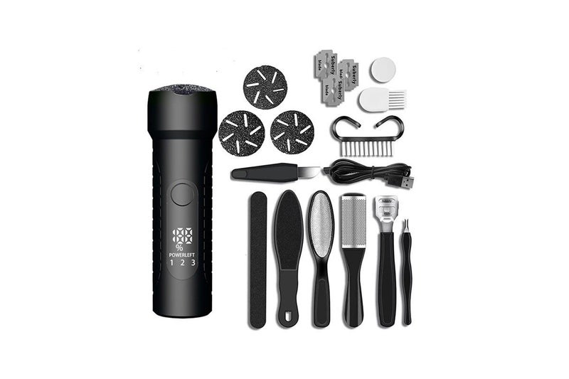 10Pcs Rechargeable Foot Callus Remover Water-Resistant Foot File Pedicure -Black Carousel 2