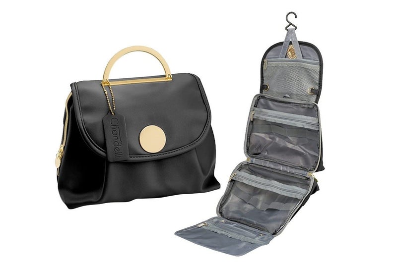 Large Capacity Water-resistant Toiletry Bag Travel Bag with Hanging Hook - Black Carousel 2