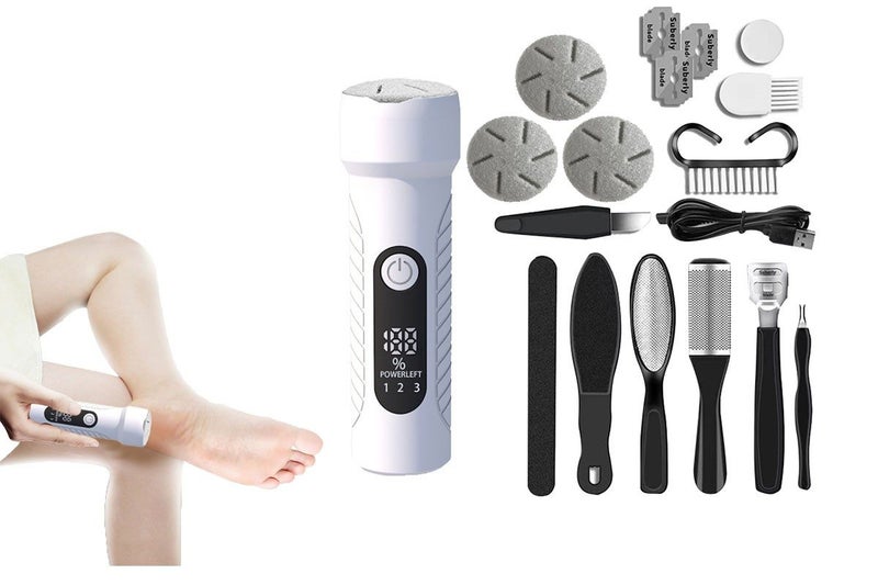 10Pcs Rechargeable Foot Callus Remover Water-Resistant Foot File Pedicure -White Carousel 1