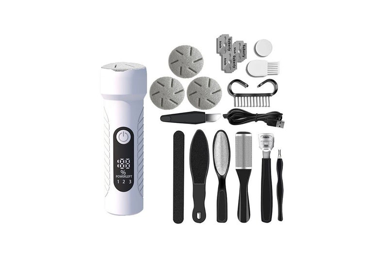 10Pcs Rechargeable Foot Callus Remover Water-Resistant Foot File Pedicure -White Carousel 2