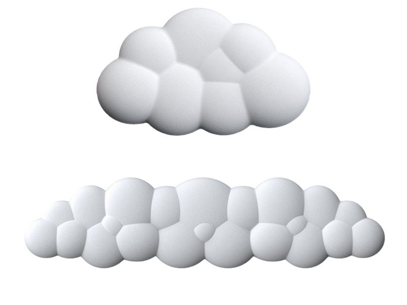 2Pcs Ergonomic Cloud Wrist Rest Keyboard Mouse Wrist Pad Wrist Support - White Carousel 2