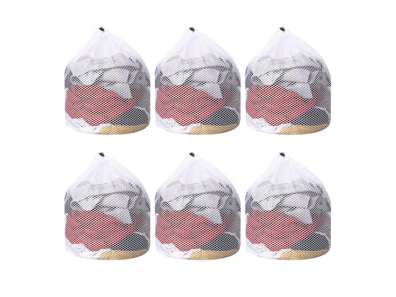 6Pcs 50x70cm Mesh Laundry Bags with Drawstring Closure for Delicate Clothes Carousel 1