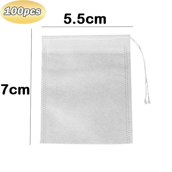 100pcs/Lot Disposable Teabags Non-woven Fabric Tea Filter Bags for Spice CHK29M Carousel 2
