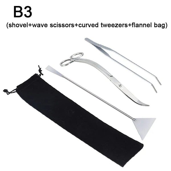 Aquarium Tools Set Scissor Tweezers Plants Wave Scissors Grass Stainless CHK29M Carousel 1