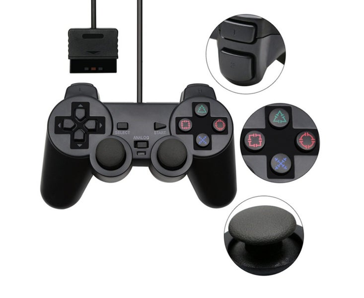 For PS2 PlayStation 2 Wire Cable Controller Dual Shock Gamepad Console Joypad Carousel 2