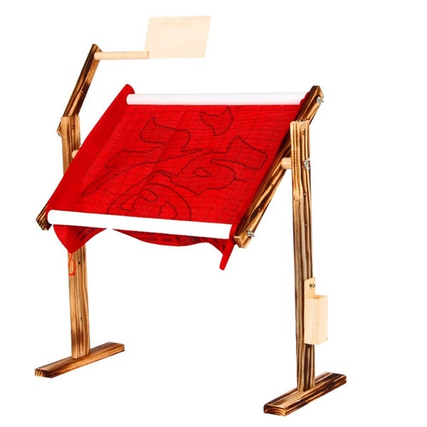 Adjustable solid wood cross stitch rack embroidery frame wooden stand des CHK29M Carousel 2