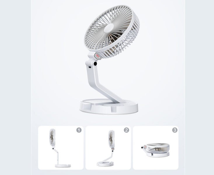 F02 Folding Wall-mounted Desktop Small Fan with Table Lamp USB Cooling Equipment Carousel 2