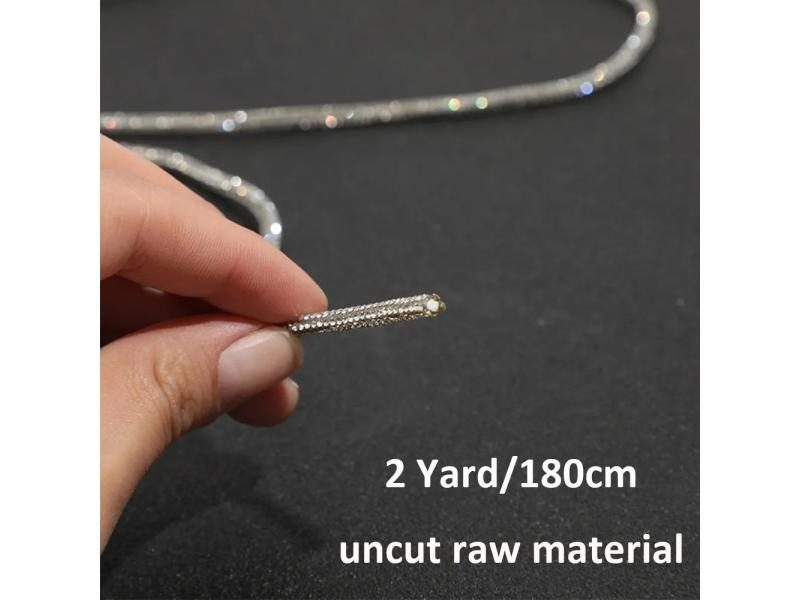 2 Yards Rhinestone Rope Glitter 4mm Crystal Tube Cord Trimming DIY Jewelry Carousel 1