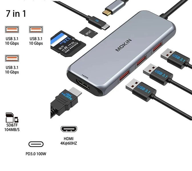 MOKiN USB-C Hub Docking Station for MacBook Air/Pro, iPad M1/M2, Thunderb CHK29M Carousel 1