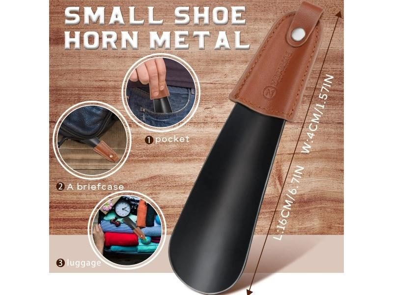 ZOMAKE Metal Shoe Horns 16cm Mini Travel Shoehorn For Kids Carousel 2