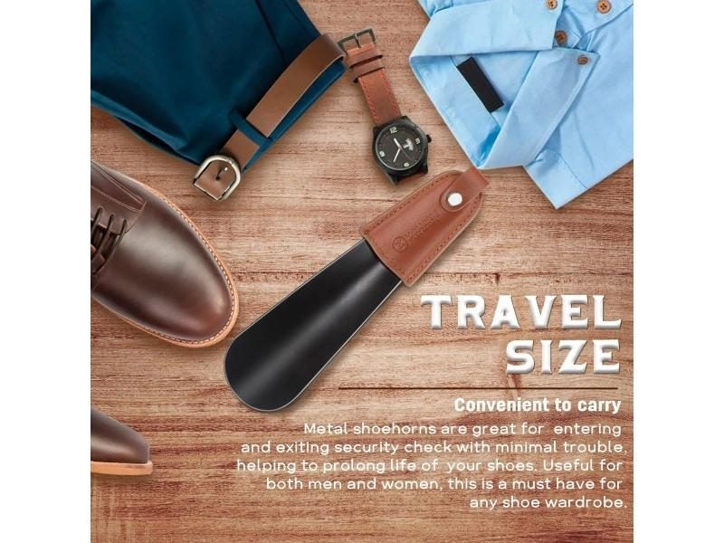 ZOMAKE Metal Shoe Horns 16cm Mini Travel Shoehorn For Kids Carousel 1