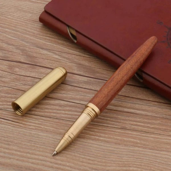 High Quality Copper WOOD RollerBall Pen brass Ebony spinning Red gold BAL CHK29M Carousel 14