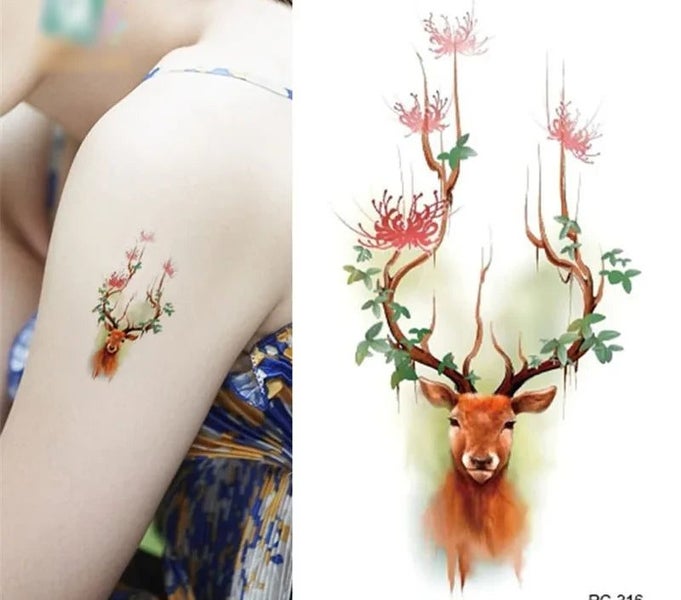 Body Art waterproof temporary tattoos paper 3d lovely Fox design small ar CHK29M Carousel 1