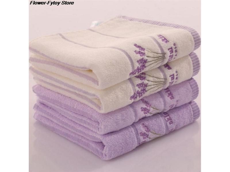 33*74cm Embroidery Towels Lavender Flowers Cotton Towels Washcloths Carousel 2