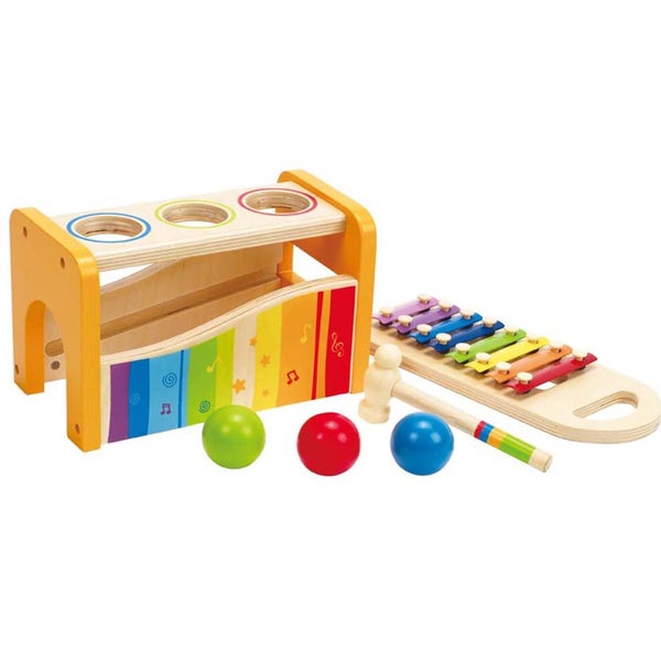 Pound and Tap Bench with Slide Out Xylophone Hape Carousel 1