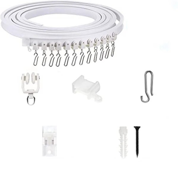 Curtain Rail White Modern Style Visible Track Nano Silencer Curtains Acce CHK29M Carousel 1