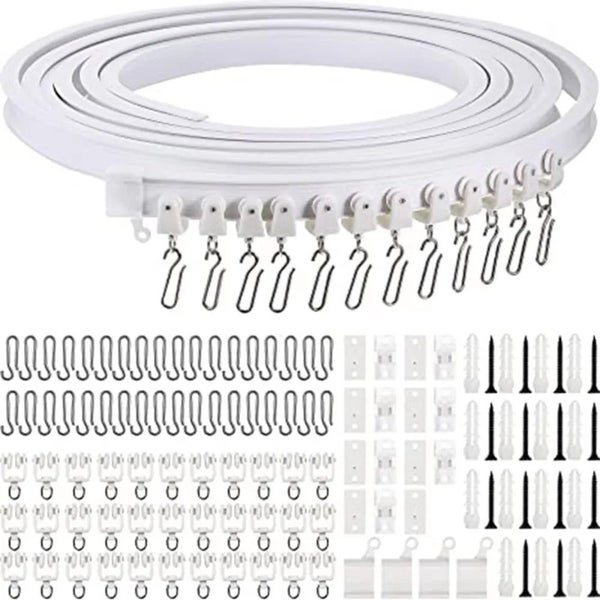 Curtain Rail White Modern Style Visible Track Nano Silencer Curtains Acce CHK29M Carousel 2