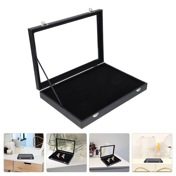 Medals Display Case Pin Display Box Cabinet with Lid Brooch Holder Clear CHK29M Carousel 1