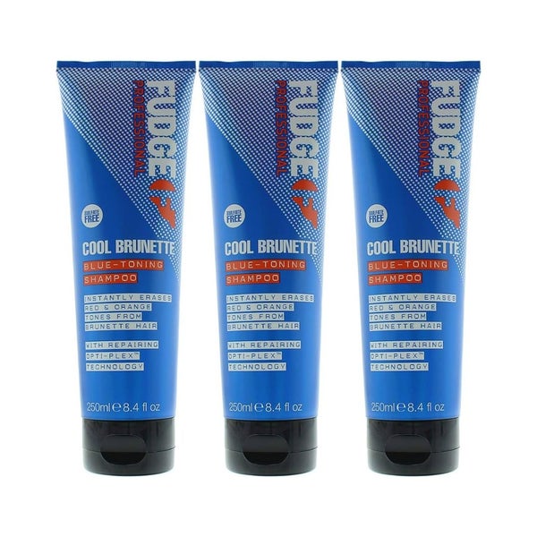 3x Fudge 250ml Blue Toning Shampoo - Erases Red & Orange from Cool Brunette Hair Carousel 1
