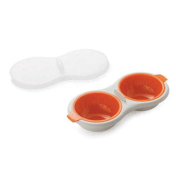 Draining Egg Boiler Double Cup Egg Boiler Microwave Eggs Poacher Round Do CHK29M Carousel 1