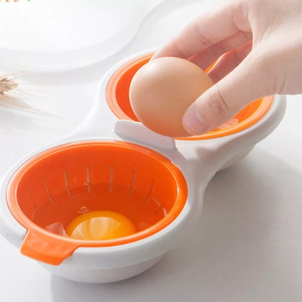 Draining Egg Boiler Double Cup Egg Boiler Microwave Eggs Poacher Round Do CHK29M Carousel 2
