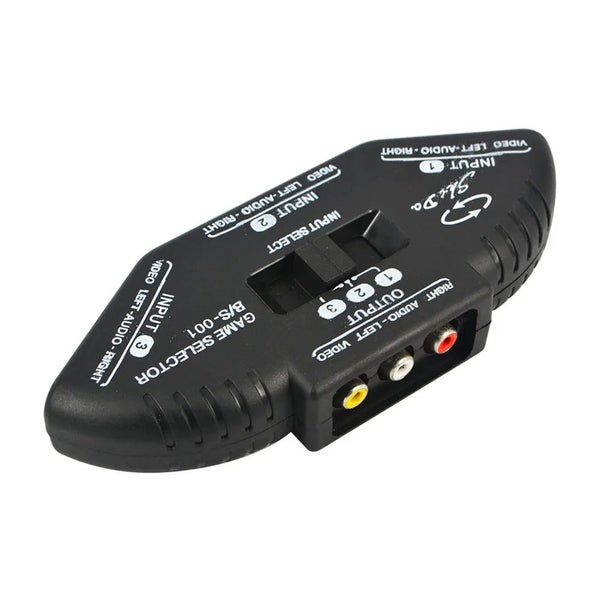 3 Way Audio Video AV RCA Black Switch Selector Box Splitter Switch With R CHK29M Carousel 7