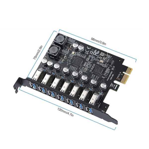 USB3.2 GEN1 19PIN PCI-E 1X Adapter PCI Express to 7 ports USB 3.2 Expansi CHK29M Carousel 7