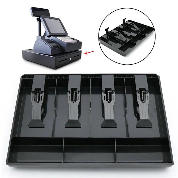 4 Grid Cash Register Tray Cashier Coin Drawer with Clip Hotel Supermarket CHK29M Carousel 2
