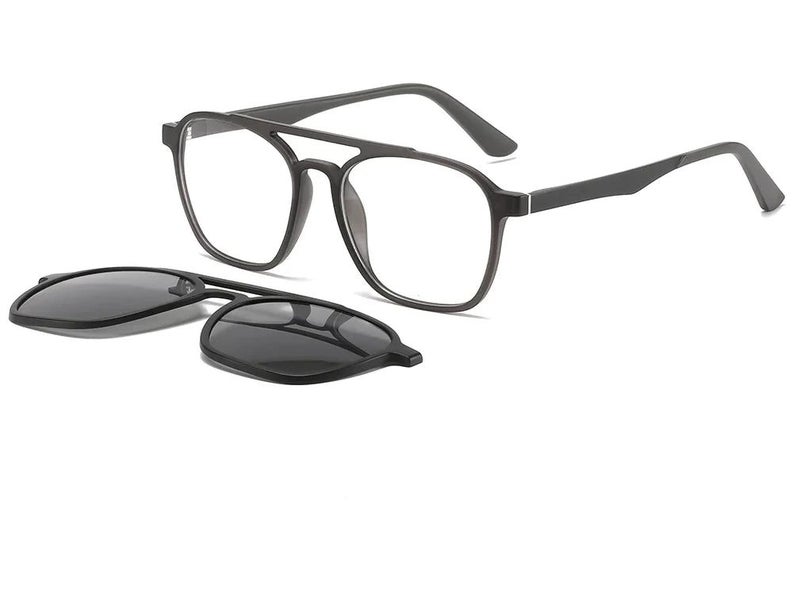 Optical Magnet Clip on Glasses Frame Men Myopia Prescription Eyeglasses F CHK29M Carousel 1