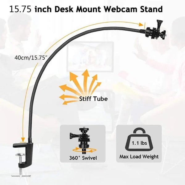 Camera Bracket with Enhanced Desk Jaw Clamp Flexible Gooseneck Stand for CHK29M Carousel 15