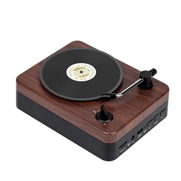 Retro Wood Grain Radio Portable FM Radio Classic Disc Player Design Bluet CHK29M Carousel 1