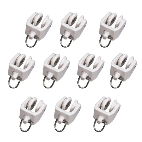 10 Pcs Plastic High Quality Curtain Track Flexible Bendable Curtain Wheel CHK29M Carousel 1