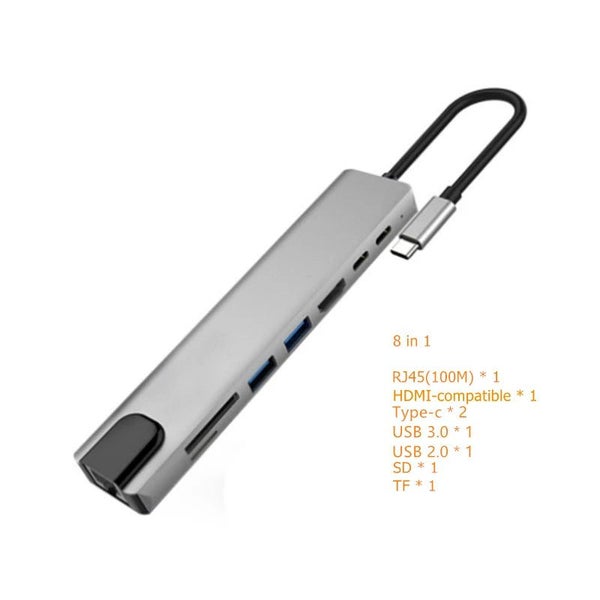 Rankman USB Type C Hub to RJ45 4K HDTV VGA SD TF USB 3.0 2.0 PD Docking f CHK29M Carousel 1