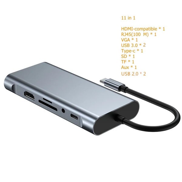 Rankman USB Type C Hub to RJ45 4K HDTV VGA SD TF USB 3.0 2.0 PD Docking f CHK29M Carousel 2